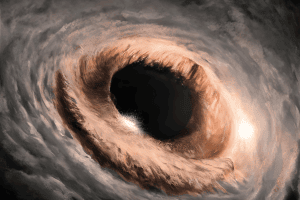 Artist's impression of a supermassive black hole